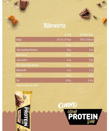 Buy Corny Peanut Caramel Crunch Protein Bars - 30% Protein No Added Sugar Bulk Pack (12x45g) - Ideal for Healthy Snacking & Fitness - Buy Online on GoSupps.com