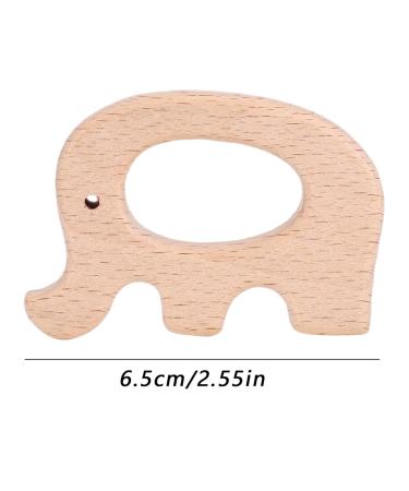 Tnfeeon Elephant Wooden Teething Ring - 5 Eco-Friendly Baby Bite Toys for Pain Relief | DIY Natural Wood Accessories for Toddlers - Buy Online on GoSupps.com