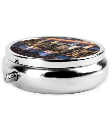 Custom Hong Kong Printed Mini Round Pill Box - 3 Compartment Travel Organizer for Medicine | Portable Pocket & Home Use - Buy Online on GoSupps.com
