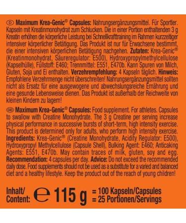 Weider Maximum KRea-Genic Creatine Capsules - High Dose Double Buffered Creatine Monohydrate for Muscle Growth & Power | 100 Capsules - Buy Online on GoSupps.com