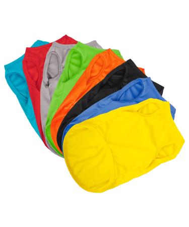 Hozz 8 Pieces Dog Shirts Pullover Soft Blank Puppy T-Shirt Small Dogs Colorful Solid Pet Summer Clothes Plain Shirts Sleeveless Outfit for Most Dogs Cats Puppy Pet no Shrink M Medium (Pack of 1) 8 Pack