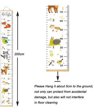 SYCARON Growth Chart Kids Nursery Height Charts Canvas Wall Ruler Removable Height Measure Chart Hanging Measuring Ruler Wall Decal with Hook for Nursery Bedroom Wall Decor - Animal - Buy Online on GoSupps.com