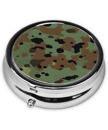 Camouflage Mini Round Pill Box - 3 Compartment Travel Organizer for Home & Office | Portable Medicine Case - Buy Online on GoSupps.com