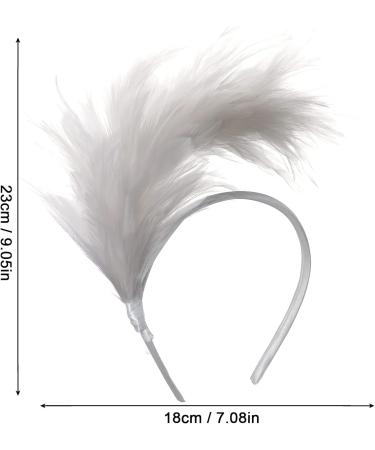 MWOOT 1920s Feathered Fascinator Vintage Feather Headband White Feather Headpiece Headwear Accessories for Carnival Masquerade Ball Venetian Prom Costume Accessories Decor - Buy Online on GoSupps.com