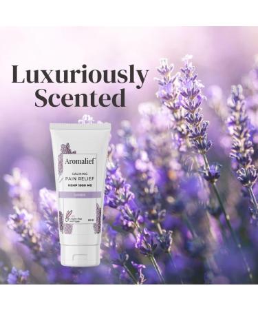 Aromalief Hemp Cream with Lavender Aromatherapy - 1000MG | Relieve Muscle & Joint Pain | Made in USA | Vegan & Cruelty-Free - Buy Online on GoSupps.com