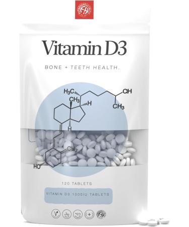 Fitness Health Vitamin D3 Tablets 1000IU - Strong Vitamin D Tablets High Strength - Bone Strength Supplement - Vitamin D3 Supplement - Vegan High Strength Vitamin D - Easy to Swallow (120 Tablets) 120 Count (Pack of 1) - Buy Online on GoSupps.com