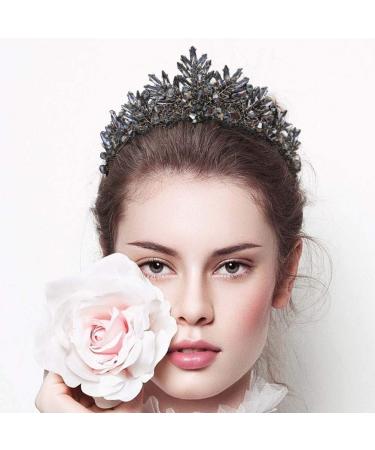 Frcolor Vintage Baroque Crown - 1 Piece Alloy Bridal Jewelry Hair Accessories for Wedding (Black) - Buy Online on GoSupps.com