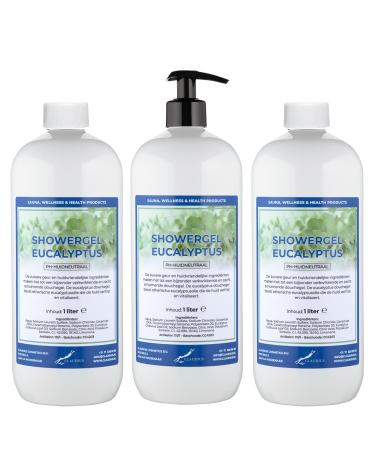 Claudius Showergel Eucalyptus 3 x 1 liter met free pomp