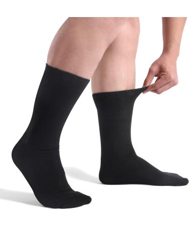FitVille Diabetic Loose Ankle Socks Pack of 5 Black - Size F (US 8-13) - Black - Buy Online on GoSupps.com