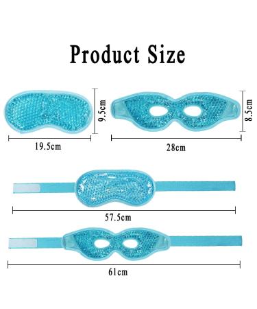 Lucktao Cooling Eye Masks - Reusable Gel Goggles for Migraine Relief & Swollen Eyes | Hot Cold Therapy (2 Pack - Blue) - Buy Online on GoSupps.com