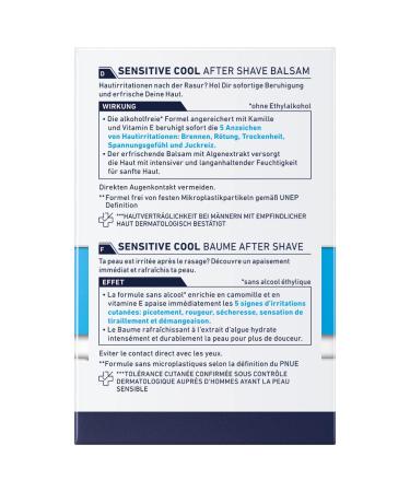 Nivea Men Sensitive Cool After Shave Balm 100ml | Calming Skincare with Chamomile & Vitamin E | Soothing Post-Shave Relief - Buy Online on GoSupps.com