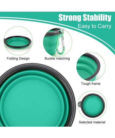 Lomug 3-Piece Foldable Travel Dog Bowl Set - 350ml Safe Bowls for Cats & Dogs - Includes Carabiners - Yellow Light Green Light Blue - Buy Online on GoSupps.com