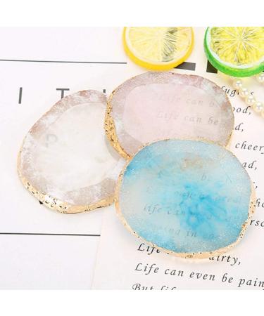 Polish Mix Palette Resin Nail Art Palette Paint Drawing Color Dish Golden Edge Resin Stone Paint Drawing Color Dish Manicure Nail DIY Tool(Pink) - Buy Online on GoSupps.com