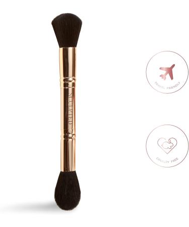 Double-Ended Sculpting Duo Makeup Brush from Sculpted by Aimee - 2 in 1 Cruelty-Free Vegan Bronzer and Highlighter Brush - Buy Online on GoSupps.com