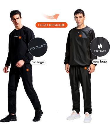 HOTSUIT Sauna Suit Men XX-Large Anti-Rip Sweat Suits for Gym Boxing Workouts - Black Jacket & Pants - Buy Online on GoSupps.com