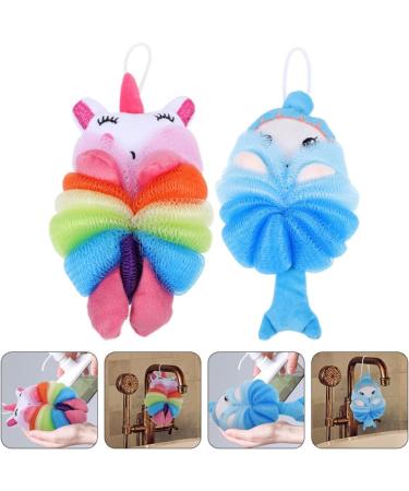 2pcs Children s Bath Ball & Shower Pouf - Cute Exfoliating Loofahs Wash Cloths & Sponge for Kids | Soft Bath Scrubber & Puff Balls - Buy Online on GoSupps.com