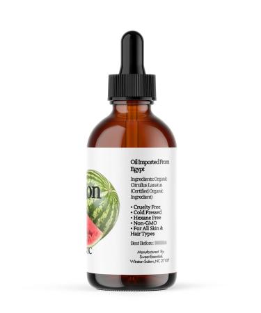 100% Organic Watermelon Seed Oil | Imported From Egypt | Various Sizes | 100% Pure | Cold-Pressed | Natural Moisturizer for Skin Hair and Face | By Sweet Essentials (4 fl oz Glass Bottle) - Buy Online on GoSupps.com