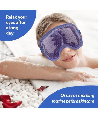 NEWGO Cooling Eye Mask for Puffy Eyes - Hot Cold Therapy Gel - Migraine Headache Relief - Dark Circles & Dry Eyes - Sinus Pain - Violet Blue - Buy Online on GoSupps.com