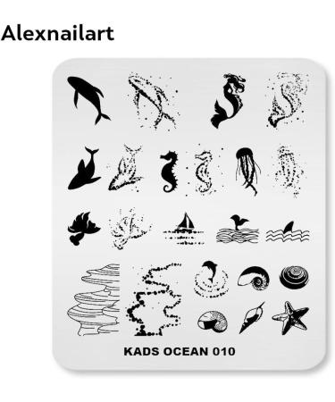 Alexnailart Ocean Mermaid Shell Nail Stamping Plates - DIY Nail Design Templates & Transfer Tools - Perfect for Manicure - Buy Online on GoSupps.com