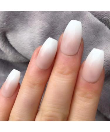 Csch artificial nails ombre French coffin nails false plastics Impress press on fake nails short artificial ballerina nail pops faux ongle car