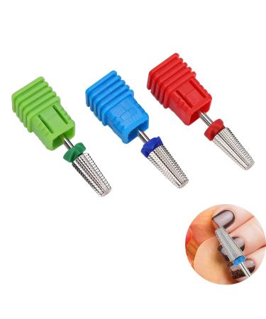 3PC Safety Nail Drill Set - Professional Polishing Tools for Acrylic & Gel Nails | Medium-Fine Coarse Bits (Silver) - Ideal for Nail Art & Care - Buy Online on GoSupps.com