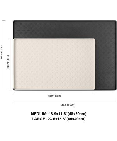 Umtiti Waterproof Non-Slip Dog Bowl Pad for Cats & Dogs - 60x40cm Cream - Dishwasher-Safe Silicone Mat - Buy Online on GoSupps.com