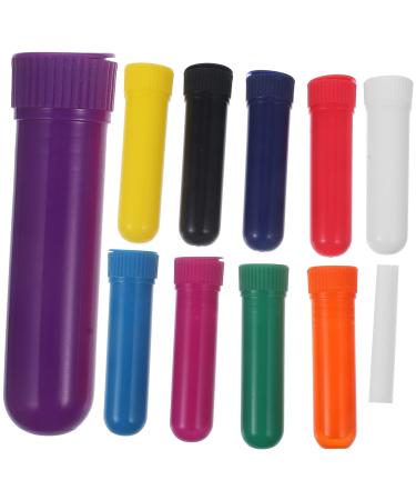 Healifty 12pcs Nasal Inhaler Tubes Essential Oil Aromatherapy Blank Nasal Inhalers with Cotton Wicks with Cotton Bar (Mixed Color)