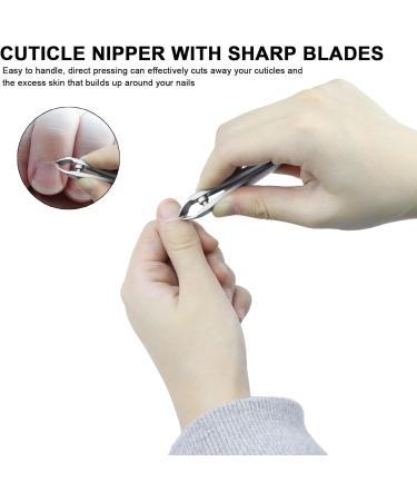 SG Nekoo 2-in-1 Cuticle Trimmer with Pusher Portable Tweezers Design Sharp Cuticle Cutter Nipper Precise Trimming of Hangnails for Fingernails and Toenails (Silver) - Buy Online on GoSupps.com