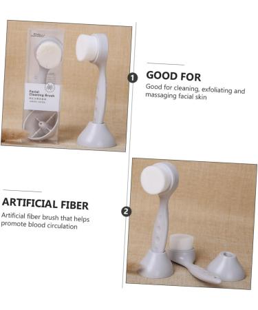 minkissy Manual Face Brush Facial Cleansing Tool Face Scrub Brush Silicone Cleaning Brush Skin Care Brush Face Washing Cleaner Facial Brush with Holder Artificial Fiber Deep Cleaning - Buy Online on GoSupps.com