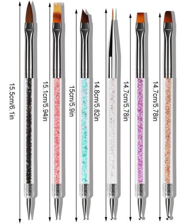 Dajidafu 6 Pieces Nail Brush Set Elegant 3D Patterns Washable Powder Pole Flower Pens Thin Nib Anti-slip Handle Manicure Accessories - Buy Online on GoSupps.com