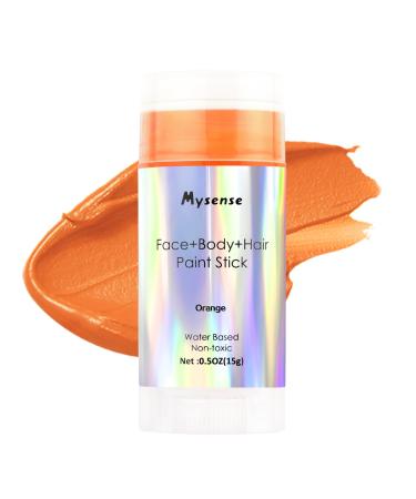 Mysense Orange Face Body Hair Paint Stick Water Based Washable Temporary Hair Paint Non-toxic Cream Body Paint for Adults Halloween Oompa Loompa Cosplay Pumpkin Makeup 0.5oz(orange)