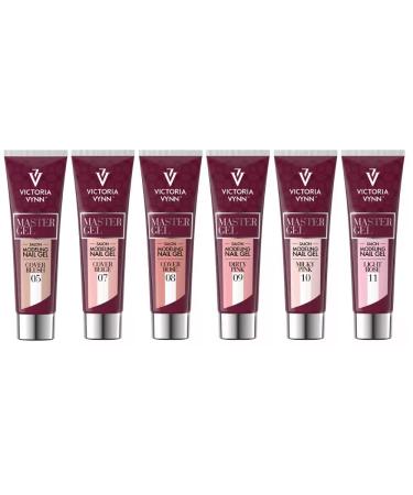 Generisch Victoria Vynn Master UV LED Gel & Acrylic Builder Gel in Various Colours 60 g Ideal for Gel Nails and Nail Design Set of 6 Pieces