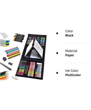 Sunnyglade 185-Piece Double-sided Trifold Easel Art Set - Oil Pastels, Crayons, Colored Pencils, Markers, Paint Brush, Watercolor Cakes, Sketch Pad - Multi-color - Buy Online on GoSupps.com