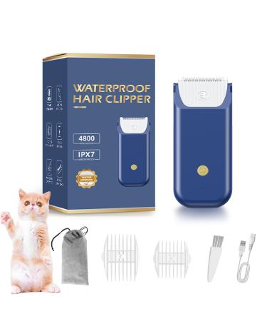 Electric Mini Cat Grooming Kit Rechargeable Type C Pet Cat Clipper for Matted Fur Cordless Lightweight Pet Shavers for Kitty/Puppy/Rabbits/Small Pets Blue