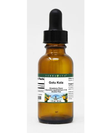 Gotu Kola Glycerite Liquid Extract (1:5) - Strawberry Flavored (1 oz ZIN: 522553) - 3 Pack