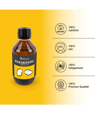  mituso mituso 100% Pure Cold-Pressed Castor Oil - 250 ml - Eyelash Serum - Natural Hair Oil - Buy Online on GoSupps.com