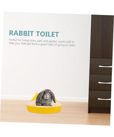 Levemolo Box Pet Potty Urinal Bunny Potty Rabbit Guinea Pig Bedding Pet Pee Small Animal Bedding Abs White 24.5X18.5cm White - Buy Online on GoSupps.com