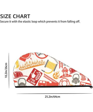 Firefighter Icons Microfiber Hair Towel - Super Absorbent Coral Velvet Wrap for Long Curly & Thick Hair - Buy Online on GoSupps.com