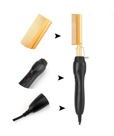 Aethland Hot Comb Electric Hair Straightener - Adjustable High Heat Iron Comb for Natural Black Hair & Wigs - Buy Online on GoSupps.com