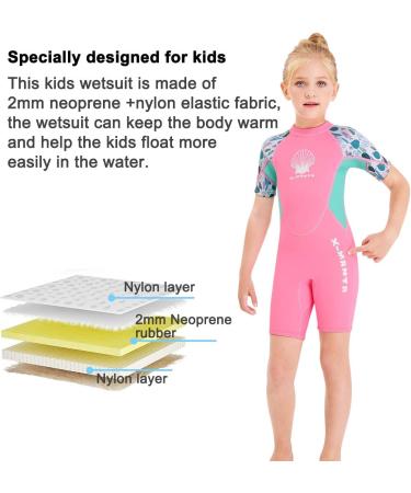 Kids 2.5mm Neoprene Full Wetsuit | UV Protection, Warmth | Swimming, Diving, Scuba | Girls Shorty Pink Medium - Buy Online on GoSupps.com