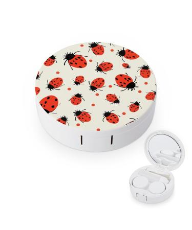 Contact Lens Case Ladybugs Pattern Infinite Speckled Portable Travel Contact Lens Box Contact Lens Storage Box