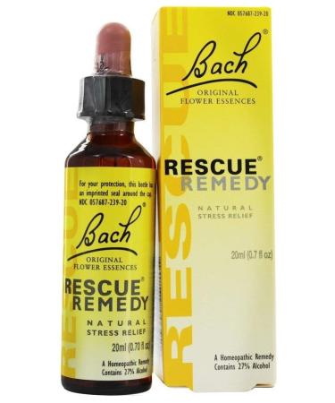 Bach Original Flower Remedies, Rescue Remedy , Natural Stress Relief, 0.7 fl oz (20 ml)
