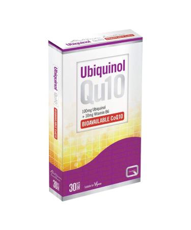 Quest Ubiquinol Qu10 100mg + Vitamin B6 - Bioavailable - 30 Tablets