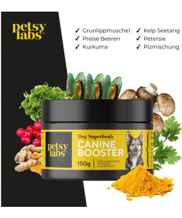 Petsy Labs Canine Booster - Green Lip Mussel Powder (6 x 150g) | Dietary Supplements for Dogs | Boost Immune System & Joint Mobility - Buy Online on GoSupps.com
