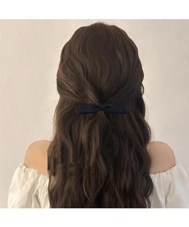 Aneneiceera Vintage Black Silk Bow Hair Clip Silk Bow Hair Barrette Chiffon Hair Bow Clip Tulle Bowknot Clips French Bowknot Headpieces Decorative Hair Accessories for Women and Girls (Black) - Buy Online on GoSupps.com