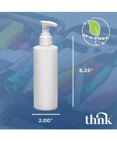 THNK Pump Bottle Dispenser 8oz (4-Pack) - Refillable for Lotion, Soap, Hand Sanitizer - Buy Online on GoSupps.com