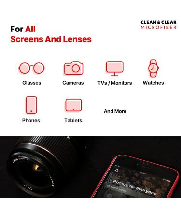 12 Pack Ultra Premium Microfiber Cleaning Cloths for Glasses Camera Lenses & Screens - Best Lens Care Solution - Buy Online on GoSupps.com