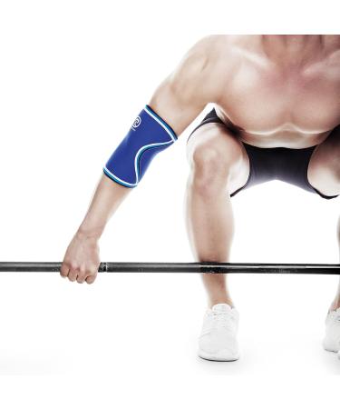 Rehband Rx Original Elbow Sleeve - X-Large Blue | 5mm Neoprene Support for Fitness & Workout | Compression Elbow Support for Joint & Muscle Relief - Buy Online on GoSupps.com