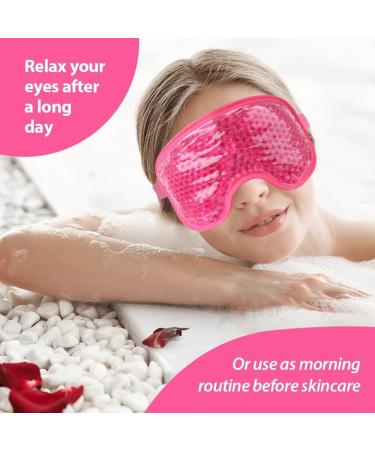 NEWGO Cooling Eye Mask for Puffy Eyes - Hot Cold Therapy Gel Mask for Migraine, Dark Circles, Dry Eyes - Reusable & Rose Red - Buy Online on GoSupps.com