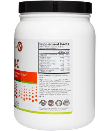 NutriBiotic - Cherry Electro-C Vitamin C & Electrolyte Powder 2.2 Lb | 850 Mg Vitamin C Per Serving | Effervescent Electrolyte Recharge | Buffered & Highly Soluble | Non-GMO & Gluten Free - Buy Online on GoSupps.com